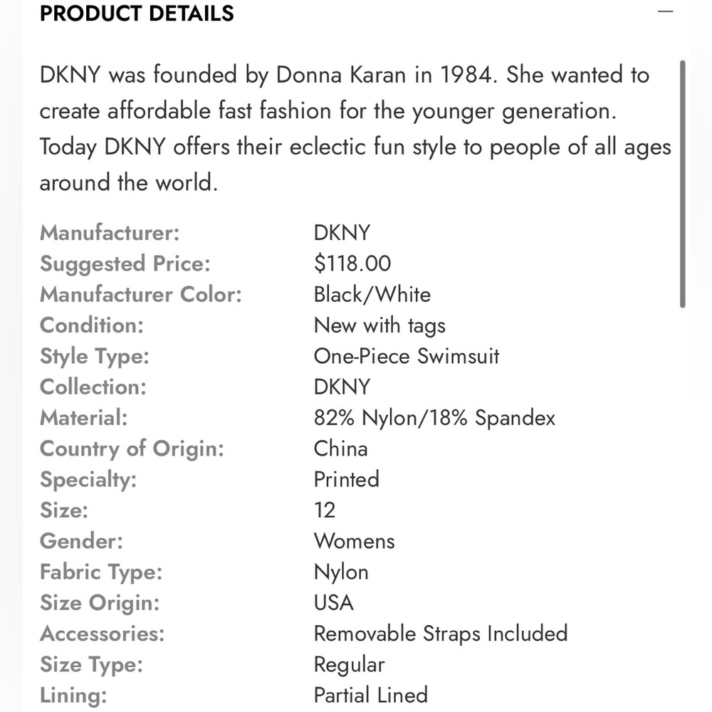 NWT DKNY Zebra Print One Piece Swimsuit Size 12 - Picture 2 of 11